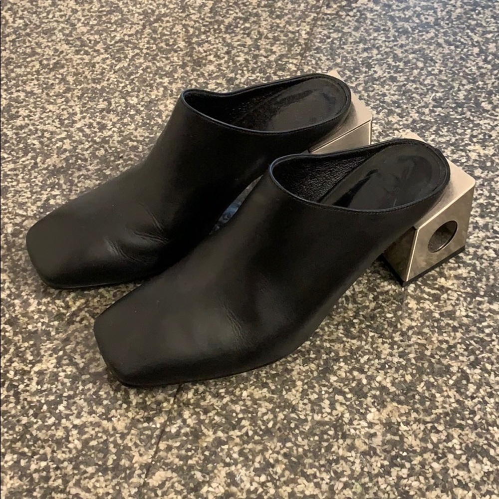 Black Block Heel Mules